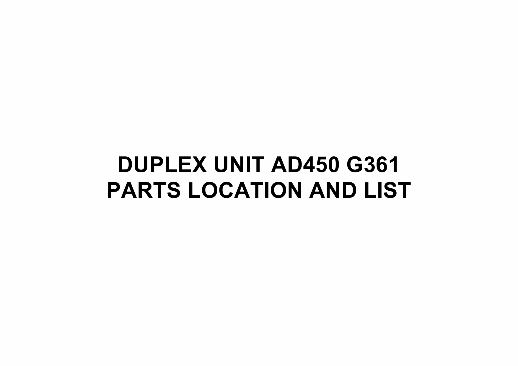 RICOH Options G361 DUPLEX-UNIT-AD450 Parts Catalog PDF download-1 RICOH Options G361 DUPLEX-UNIT-AD450 Parts Catalog PDF download-1